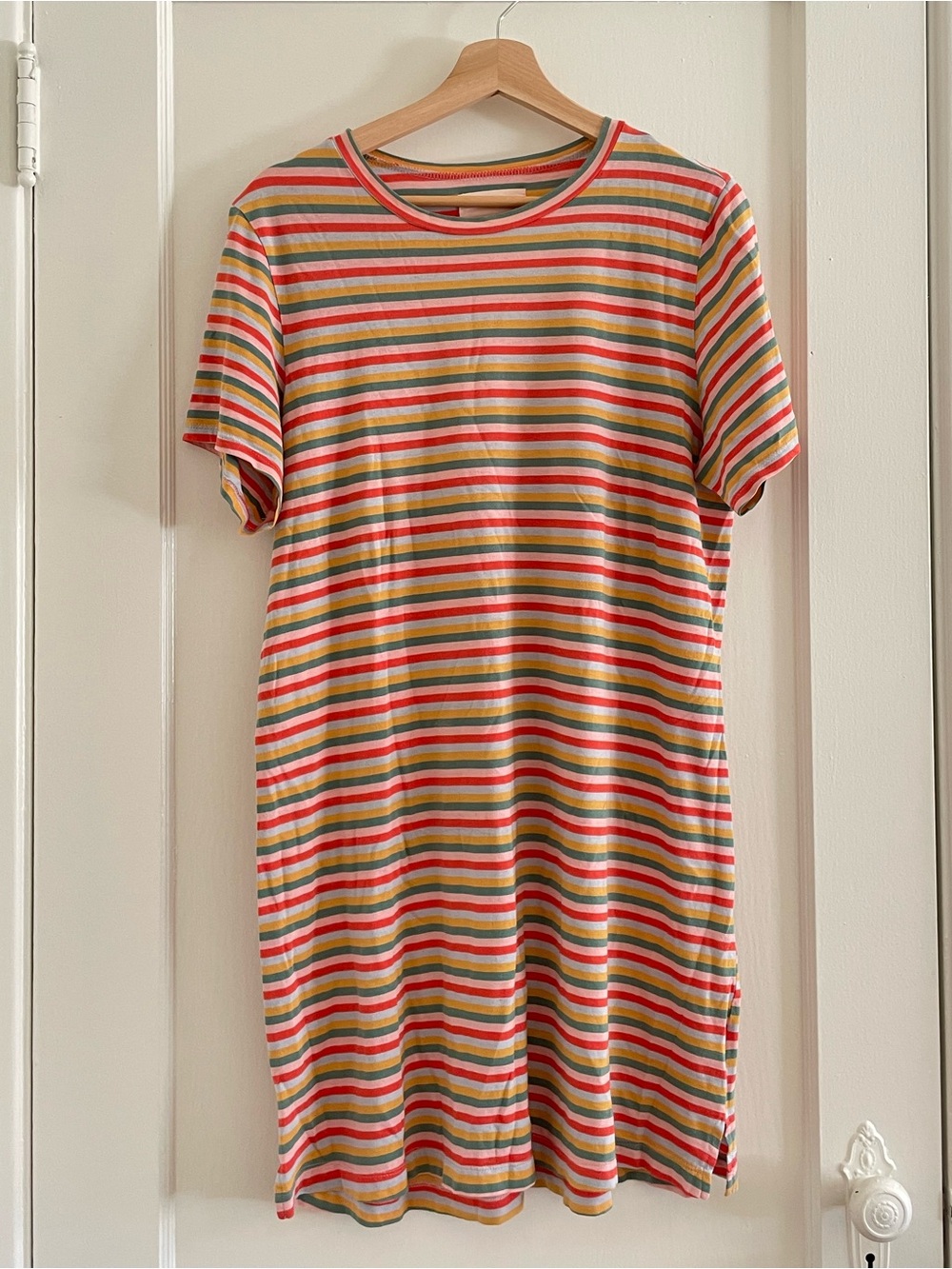 Bando Striped Mini T-Shirt Dress